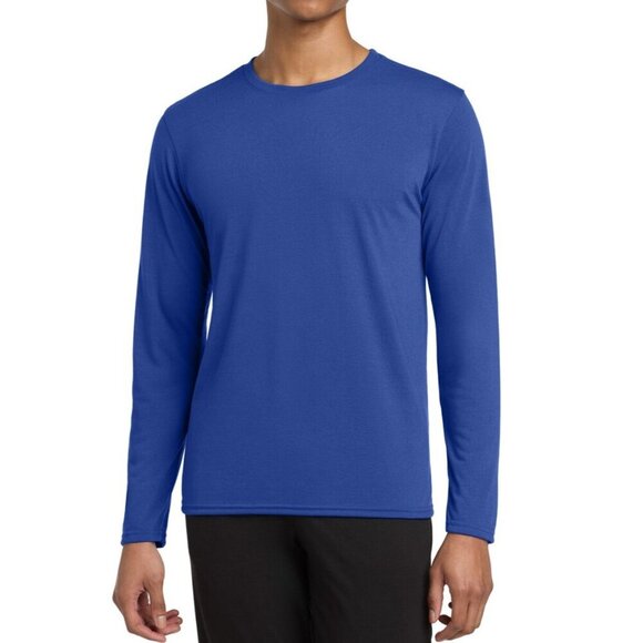 NWOT Lands' End Men's XXL Blue Long Sleeve Moisture Wicking Performance Shirt - Picture 1 of 7